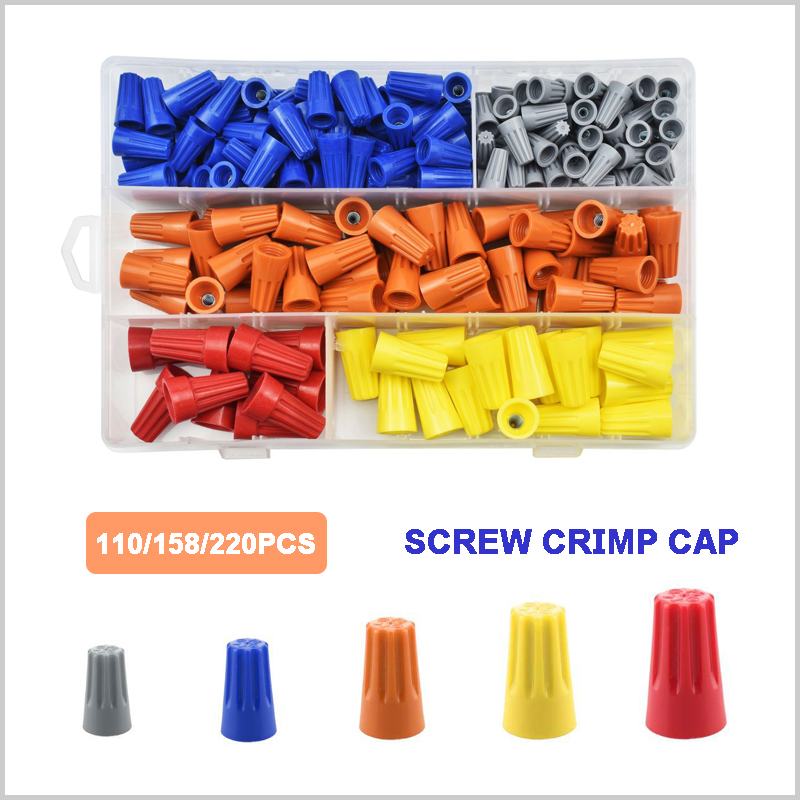 Wire Connector Cap - 110/158/220 Adet Vidalı Sıkma Kapaklı Kutulu
